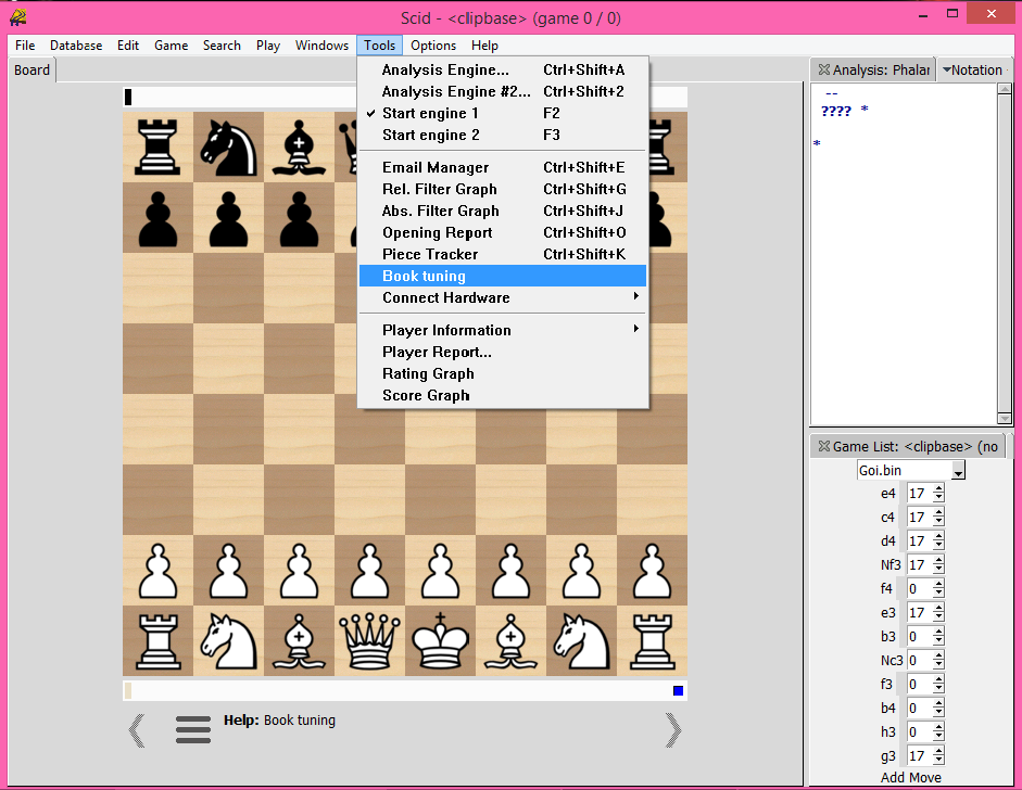 Free chess interfaces